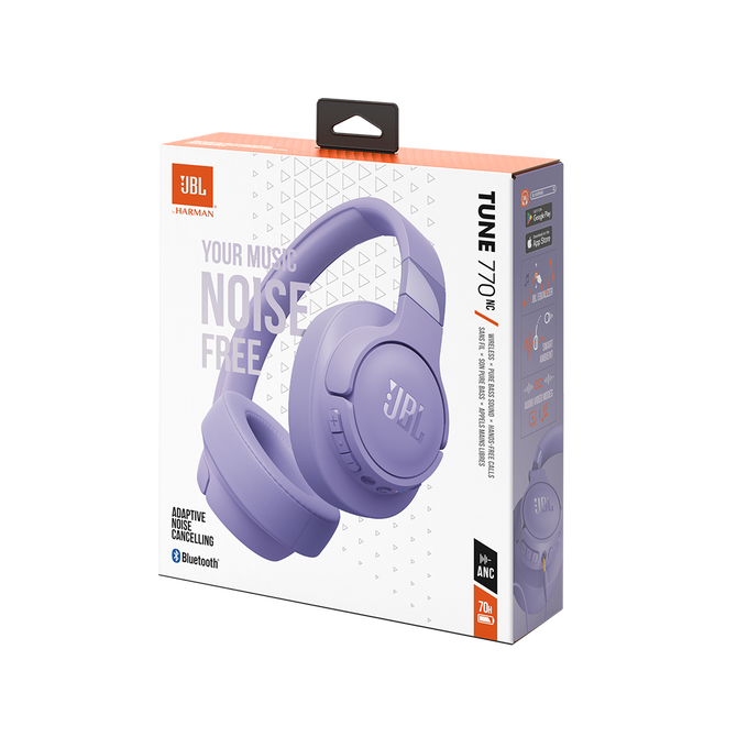 JBL Tune 770NC - Purple - Adaptive Noise Cancelling Wireless Over-Ear Headphones - Detailshot 10 image number null
